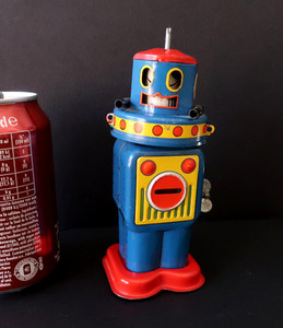 JOUETS YONEZAWA YONEZAWA Robot parlant en fer blanc Showa Rétro Vintage JOUETS YONEZAWA YONEZAWA Robot parlant en fer blanc Showa Rétro Vintage