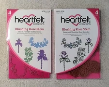  Heartfelt Creations Blushing Rose Stem Dies  Stamps Set