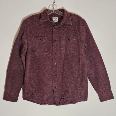 Dickies Shirt Mens Small Red Thick Winter Work Wear Button Down Warm Heavyweight