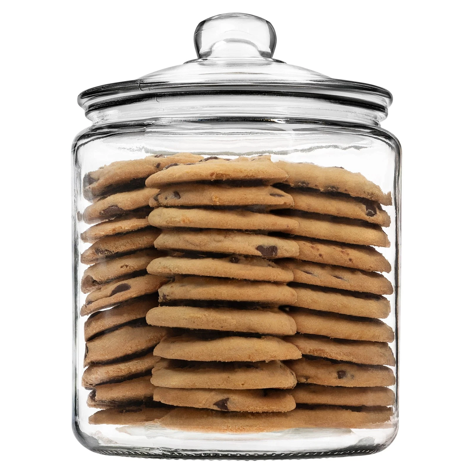 1 Gallon Glass Cookie Jar Airtight Clear Food Storage Container with Lid