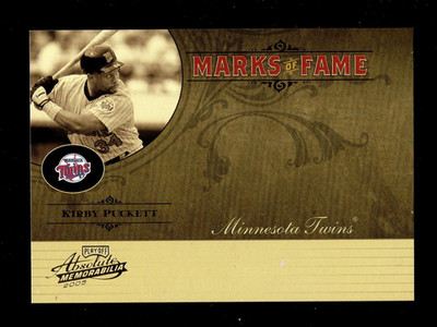 2005 ABSOLUTE MARKS OF FAME MF34 KIRBY PUCKETT 46/150 TWINS