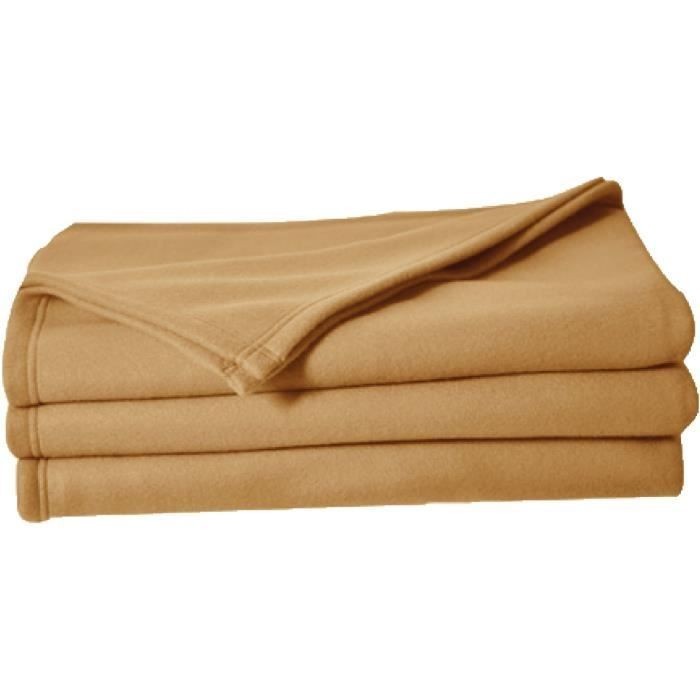 Couverture polaire sable 220x240 pour des soirées cocooning chaleureuses au salon