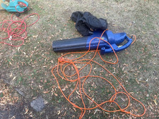 Corded Electric Handheld Leaf Blower, Blue & Black, Mains Powered