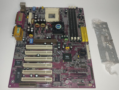 Purple Soltek SL-75ERV Motherboard (Socket A / 462)  VIA KT400 TESTED
