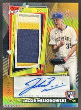 2026 Topps Finest Jacob Misiorowski Rookie Patch Auto Gold Refractor RC #/50