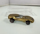 Vintage 1968 Hot Wheels Mattel Redline Diecast Gold Torero w/ White Interior USA