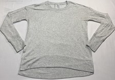 ATHLETA Gray Crew Neck Long Sleeve Pullover Fleece Sweatshirt Women's Size XS