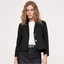 NWT Banana Republic Black Everywhere Ponte Short Blazer -Size XXS Petite 603616