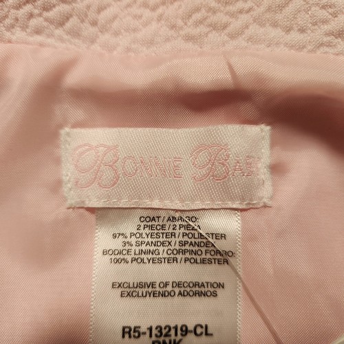 Baby Bonnie Baby Pink Dress Coat NWT size 12 months, Buttons pleats, long - Picture 6 of 7