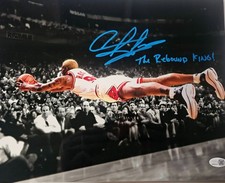 Dennis Rodman Signed Photo 11x14 METALLIC Pistons Bulls Worm Autograph HOF JSA