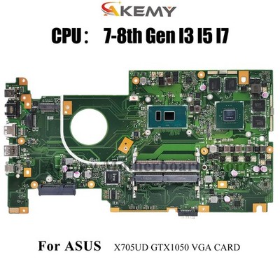 X705UD Motherboard For ASUS GPU V4G GTX1050 X705UD Mainboard W/I3 I5 I7 CPU