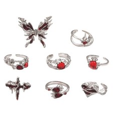 Butterfly Heart Crosses Rings Accessory Adds Elegant of Personality to Outfits