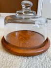 Vintage Teak Wood Cheese appetizer Server w/Glass Dome Gailstyn-Sutton Thailand — photo 2