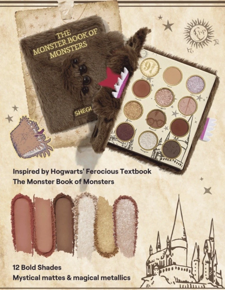 HARRY POTTER MONSTER BOOK OF MONSTERS Makeup Eyeshadow Palette Gift Set Hogwarts - Image 3 of 4