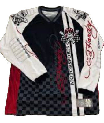 Ed Hardy Motorsports Mens Shirt Sz XL Racing Motorcycle Jersey All Over Graphics