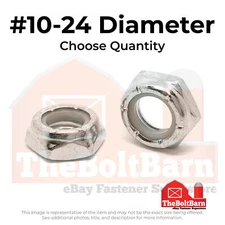 #10-24 316 Stainless Steel Nylon Insert Hex Jam Nuts (Pick Quantity)