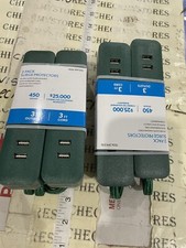 2X 2PACK New 3 ft. 3-Outlet 2-USB Surge Protector Total 4 Extensions