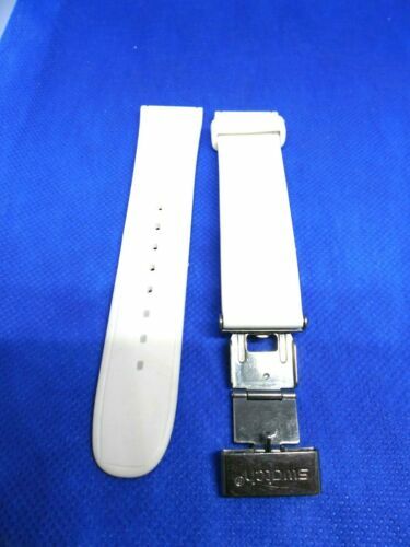 Bracelet Montre 20 Mm Noir Surpiqué Blanc, Boucle Argentée - Remplacement Unisexe