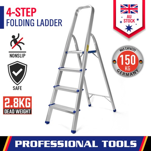 3/4/5 Step Multi-Purpose Folding Ladder Aluminium Light Weight Non Slip Platform - Picture 10 of 11