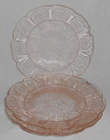 3 Pink Depression Glass Jeanette Cherry Blossom  5 7/8" Bread & Butter Plates