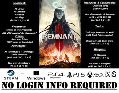 Remnant 2 | Traits/Archetype/Equipment/Prism/Materials + (DLC 1-3) | XBOX/PC/PS5