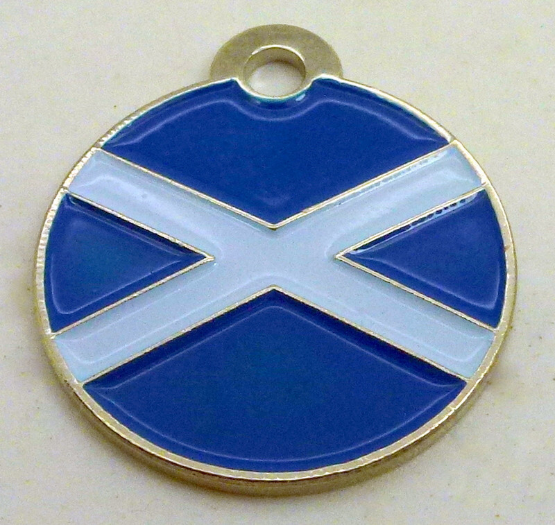 The Saltire ~ National Flag of Scotland ~ Small Disc pet id tags