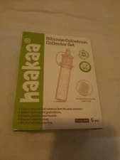 HaaKaa Silicone Colostrum Collector Set 6 Pack In Plastic Travel Case & Wipe New