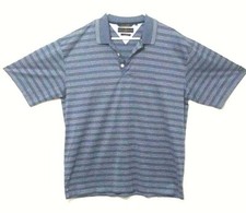 Tommy Hilfiger Polo Men's XL blue with white stripes all cotton Golf Shirt