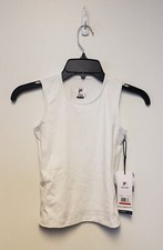 FILA PIPED GIRLS TENNIS TANK TOP WHITE, XSMALL LIGHT MARKS