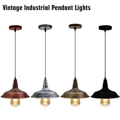 Vintage Industrial Retro Decken Leuchte Schirm Metall Lampe Hänge Pendelleuchten