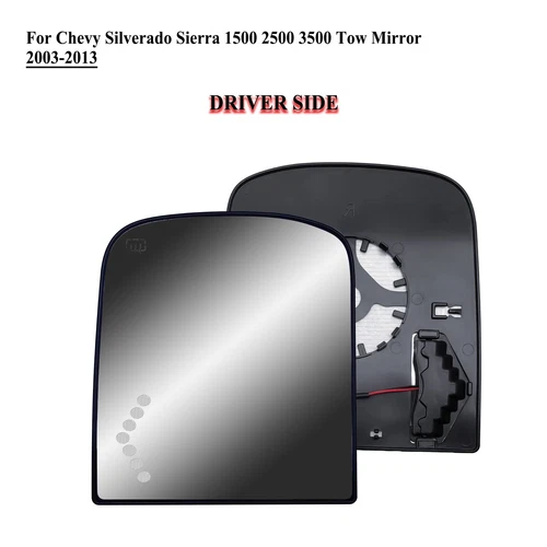 Driver Left Side Tow Mirror Big Glass for 03 to 13 Chevy Silverado Sierra