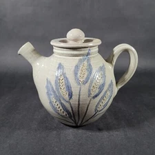 Art Pottery Stoneware Tea Pot Artist Signed Hand Made Clay Teapot with Lib