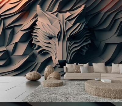 3D Engraved Art Wolf O948 Wallpaper Wall Murals Removable Wallpaper Romy
