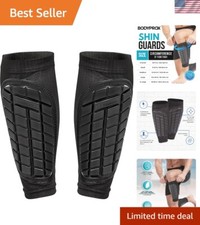 Waterproof Ergonomic Shin Guards Sleeves for Soccer Team Sports - Size Large