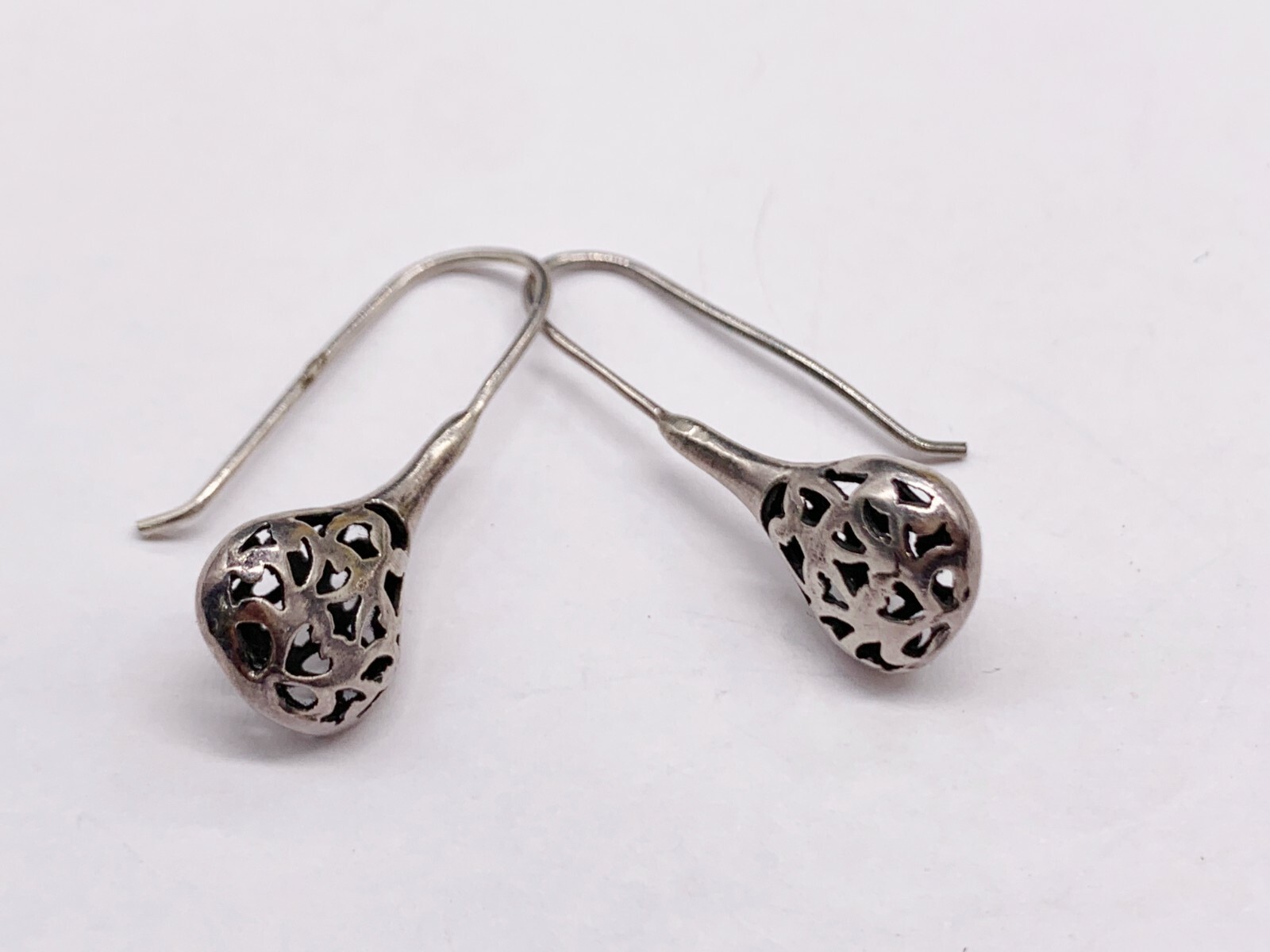 VINTAGE SOLID STERLING SILVER BAUBLE PENDANT DROP… - image 1