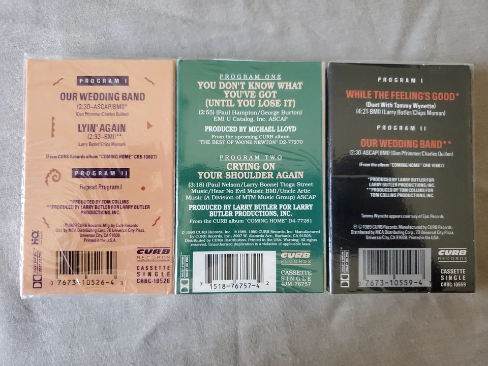 NEW Lot Of 3 Wayne Newton Our Wedding Band You Don't Know.. While The Feeling's Foto 2 de 2