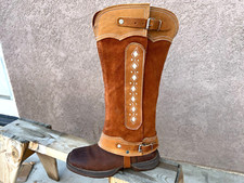 WESTERN SADDLE HORSE RIDING SHORT CHAPS, POLAINAS CHARRAS. COWBOY CHAPS