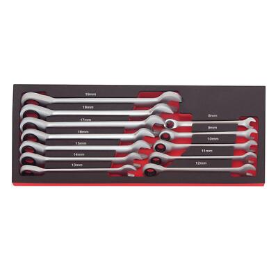 Coffret De 12 Clés Mixtes à Cliquet Kroftools – De 8 à 19 Mm – Module Servante – Neuf Sous Blister