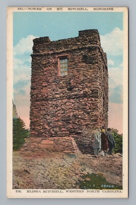 Historic Stone Tower Ruins Landscape Sky Clouds Classic Vintage Postcard