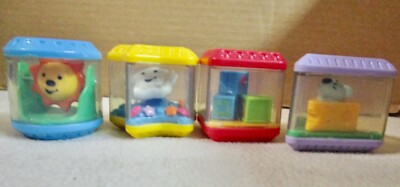 Peek A Boo Block Shape Sorter Replacement Blocks Lot Of 4 (A)