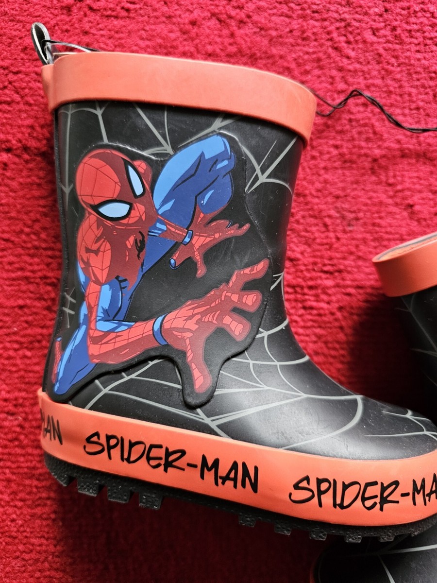 Fabulous Disney Marvel Black And Red SpiderMan Wellies/Wellingtons