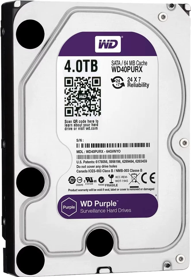 HDD di sorveglianza viola da 4 TB - Disco rigido interno SATA III da 3,5" - Immagine 3 di 4