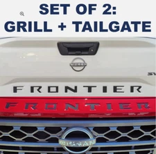 VINYL SET OF 2: TAILGATE + HOOD Matte Black Letters 2022 2023 2024 Frontier
