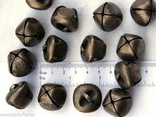 100 Antique BRASS JINGLE BELLS 25mm 1" Metal Craft Primitive SteamPunk Lot