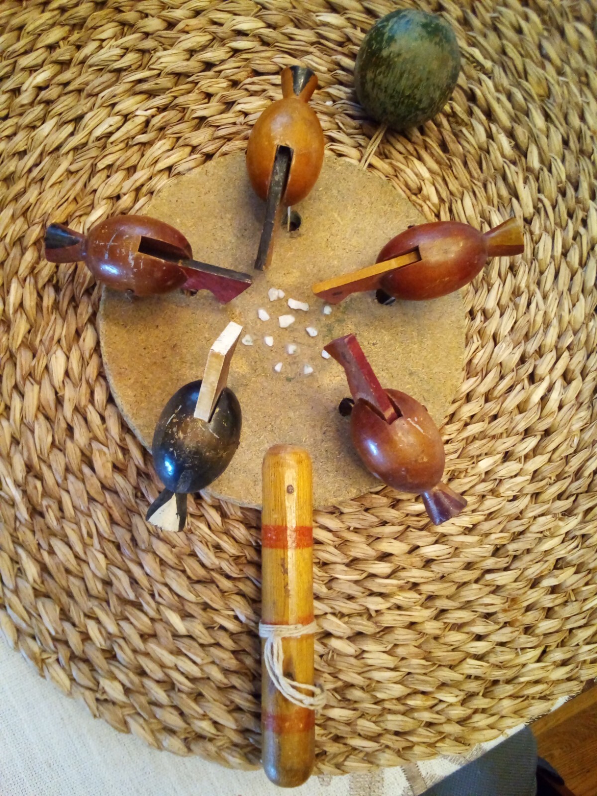 Vintage Wooden Chicken Feed Pecking Paddle Board Game Toy eBay