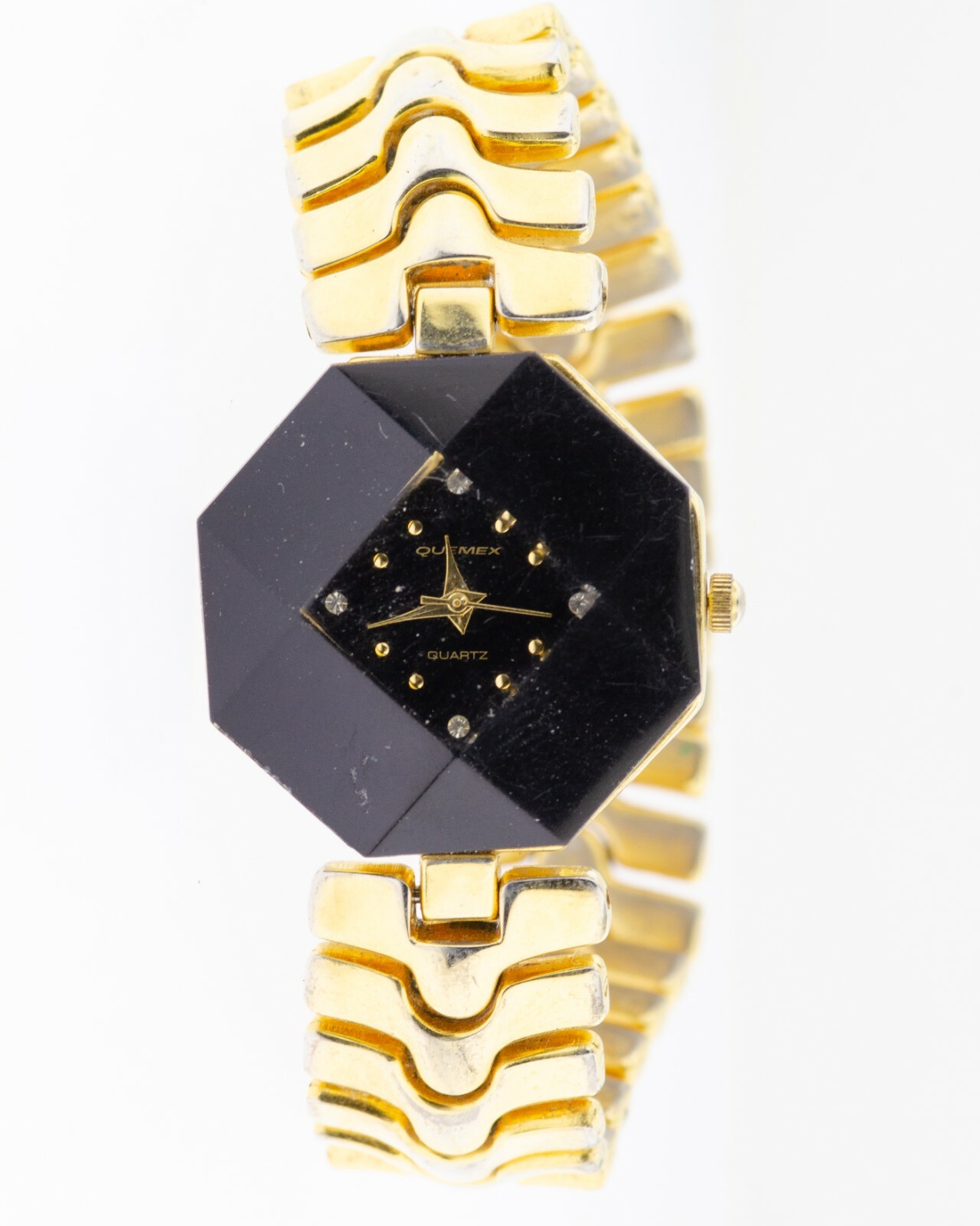 Купить Ladies Quemex Gold Tone Black Bezel Quartz Watch на Аукцион из