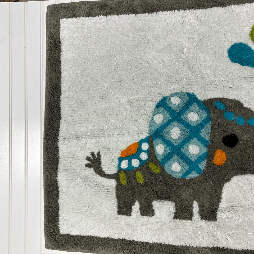 Sweet Jojo Designs Mod Elephant Accent Rug Bedroom Decor Hand Tuffed 36 x 30" - Image 2 of 4