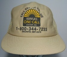 New 1980s Kansas One Call Sunflower Graphic SNAPBACK TRUCKER HAT CAP MADE IN USA