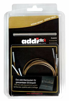 addi Click Basic Schnüre und Stecker Set austauschbare Stricknadel Kabel