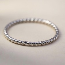 Size 6, vintage sterling silver handmade ring, 925 thin stackable band